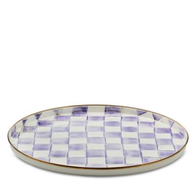 Violet Check Round Tray