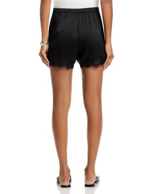 Lace Trim Satin Shorts - Exclusive
