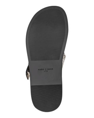 Women's Gia2 Snake Embossed Leather Slide Sandals