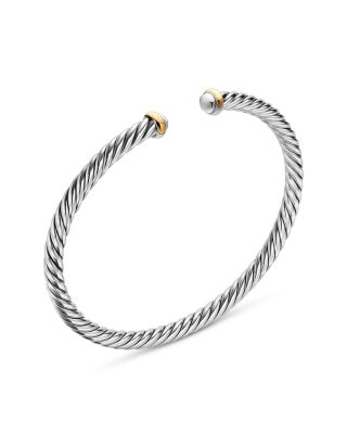 Cable Flex&reg; Bracelet in Sterling Silver with 14K Yellow Gold, 4mm