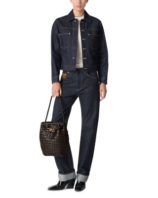 Andiamo Small Intrecciato Leather Bucket Bag