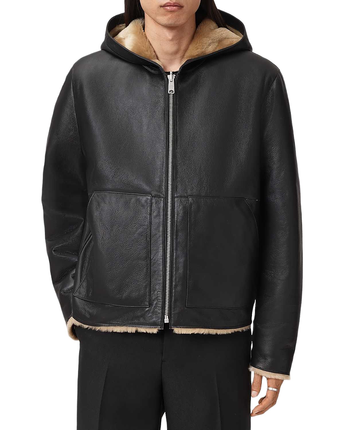 Allsaints Mostyn Shearling Reversible Bomber Jacket