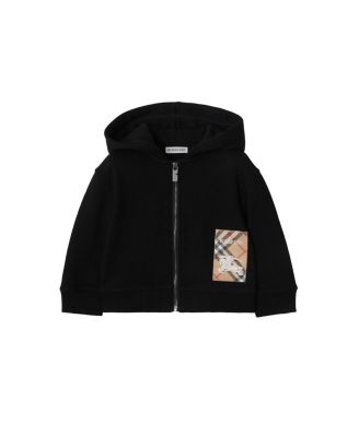 Girls' Check Label Cotton Zip Hoodie - Baby