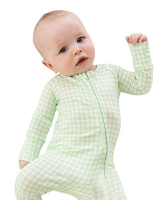  Boys' Pistachio Gingham Bamboo Sleeper - Baby
