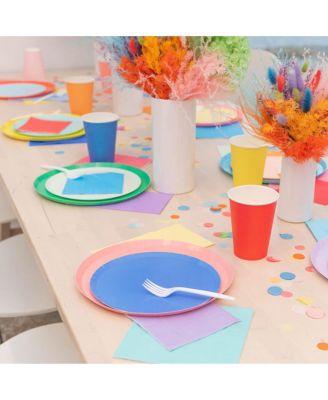  Solid Shade Colors,  Paper Party Large Napkins, Set of 16