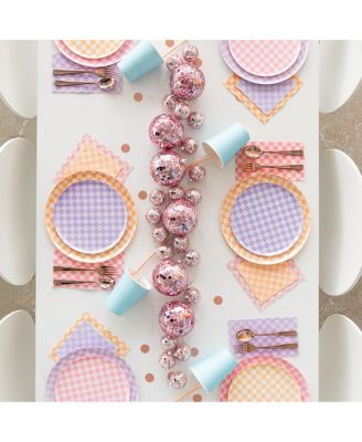  Checkered Paper Cocktail Napkins, Set of 20