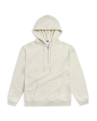 Quarter Zip Fleece Hooded Sweatshirt