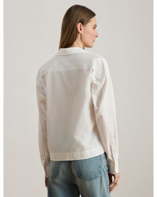 Cotton Broadcloth Cropped Shirt