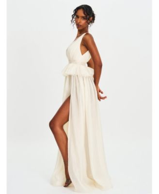  Calleigh Flare Beaded Belt Maxi Gown