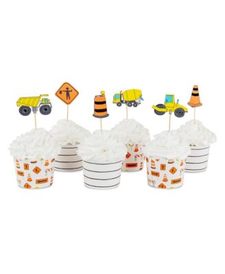 Under Construction Cupcake Decorating Set, Set of 24 Liners and Toppers