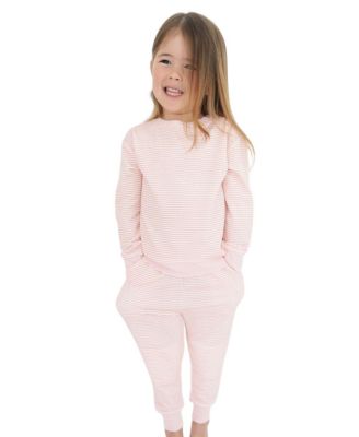  Girls' Peony Stripe Little Lounger Bamboo Sweatsuit - Baby, Little Kid