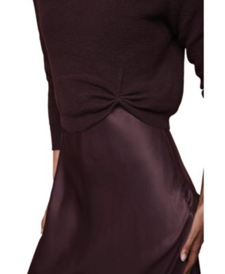 Women's Sweater Layered Slip Dress