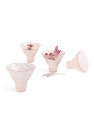  Pressed Pink Martini Glasses, Set of 4