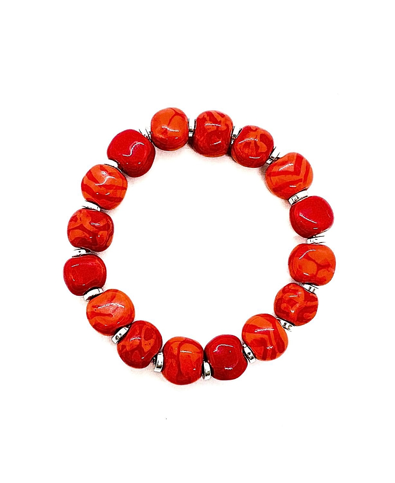 Kazuri Drop The Beat Bracelet In Red