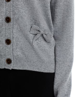 Cashmere Bow Pocket Cardigan