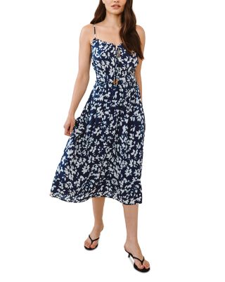 Elastic Waist Midi Dress