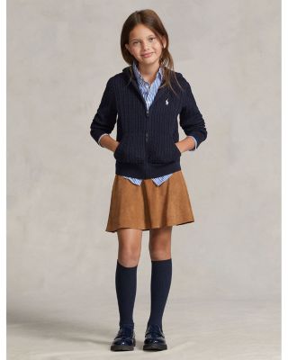 Girls' Mini Cable Cotton Full Zip Hoodie - Big Kid