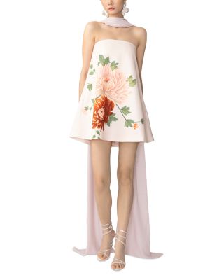 Ruby Satin Dress with Scarf