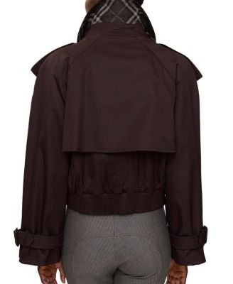 Cropped Gabardine Trench Jacket