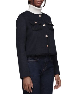 Cropped Jacket With Crochet Trim