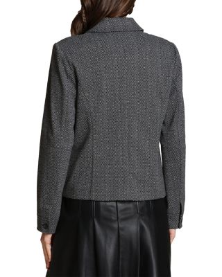 Notch Collar Knit Jacquard Jacket