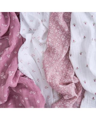  Cotton Muslin Swaddle Blankets, 4 Pack