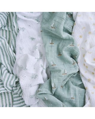  Cotton Muslin Swaddle Blankets, 4 Pack