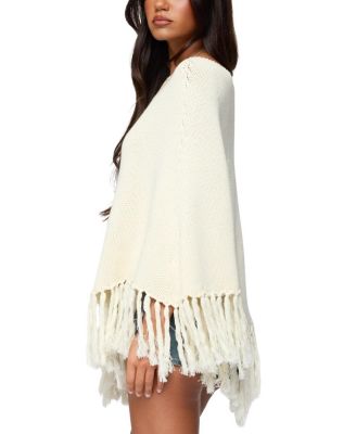 Kamila Fringe Knit Poncho