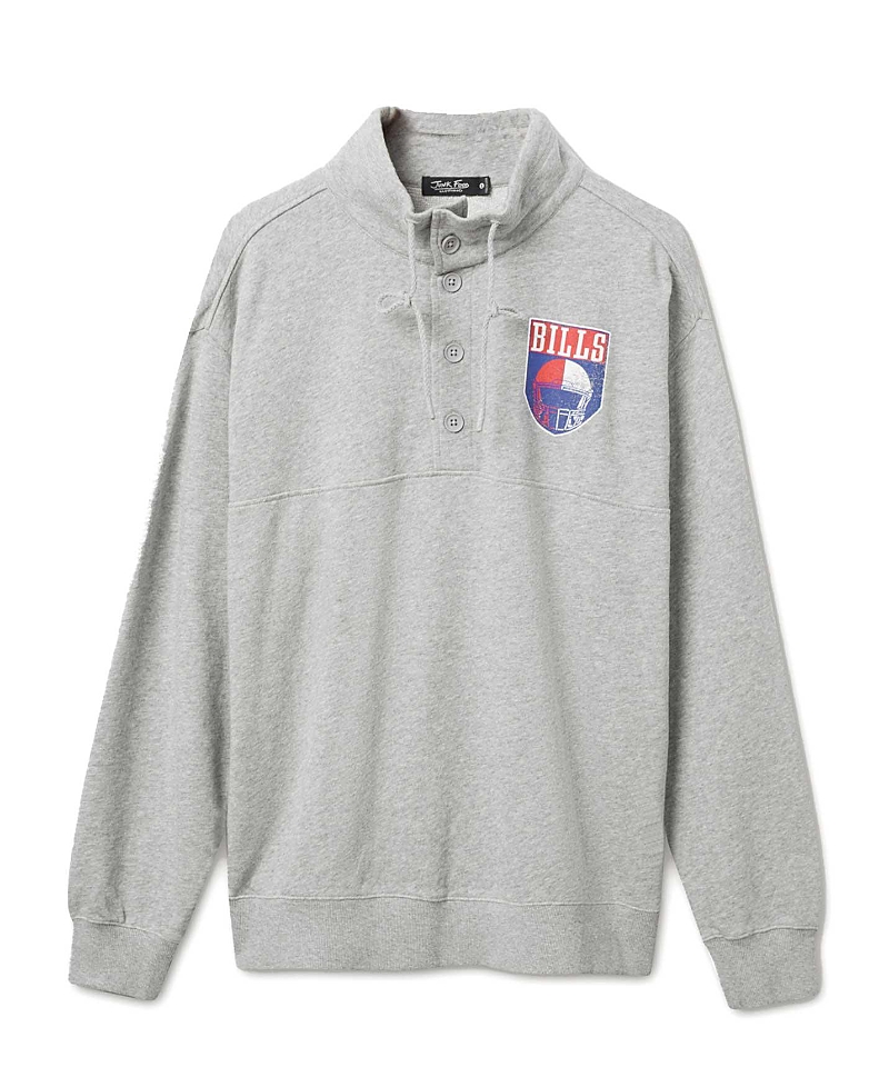 Junk Food Clothing Unisex Nfl Buffalo Bills Slant 1/4 Button Up Fleece