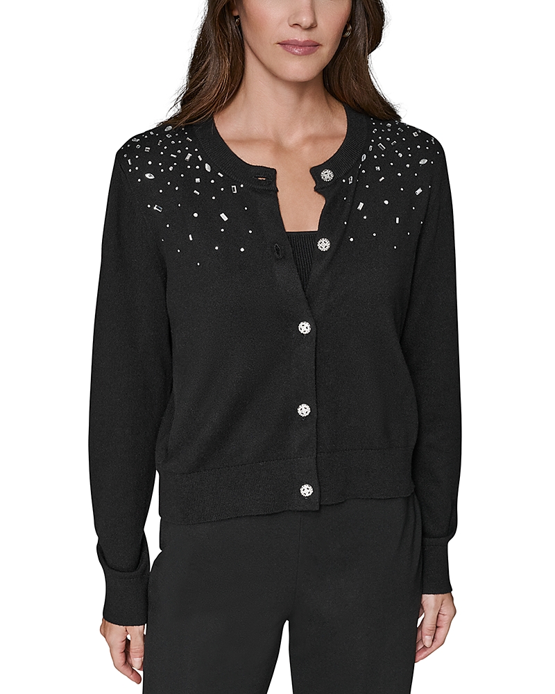 Karl Lagerfeld Jeweled Short Cardigan