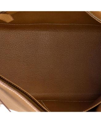 Kelly 32 Handbag Brown Togo with Palladium Hardware