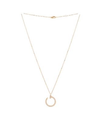  Juste un Clou Pendant Necklace 18K Rose Gold and Pave Diamonds, 15.25 - 16"