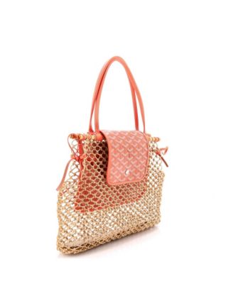 Aligre Bag Raffia Net with Coated Canvas