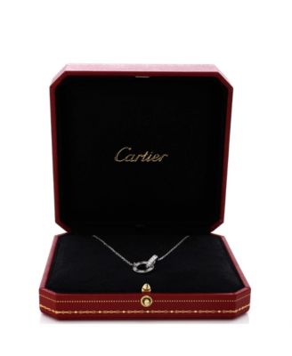  Love Interlocking Pave Necklace 18K White Gold and Diamonds, 14.75 - 16"