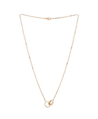  Love Interlocking Necklace 18K Rose Gold with Diamonds, 17.5&amp;#x22;