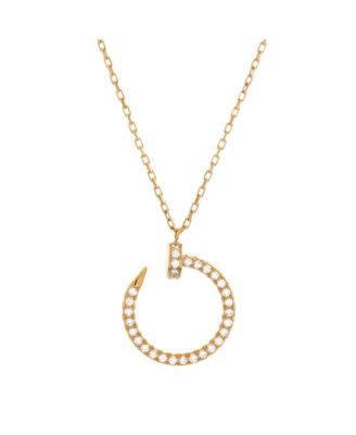  Juste un Clou Pendant Necklace 18K Gold and Pave Diamonds, 15.25 - 16"