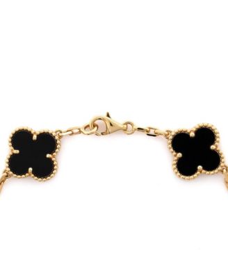  Vintage Alhambra 5 Motifs Bracelet 18K Gold and Onyx
