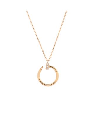  Juste un Clou Pendant Necklace 18K Rose Gold with Diamonds, 15 - 16.5"