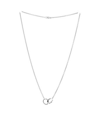  Love Interlocking Necklace 18K White Gold, 17.25"