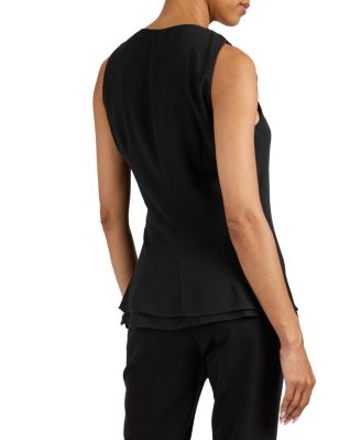  Tyra Sleeveless Top with Asymmetric Ruffles