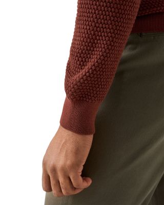 Merino Popcorn Stitch Polo Sweater
