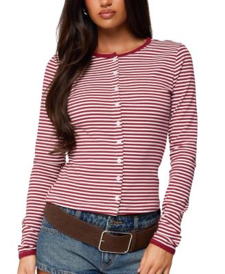 Edikted Rayla Striped Button Up Top