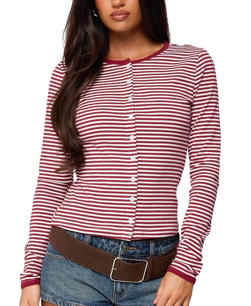 Edikted Rayla Striped Button Up Top