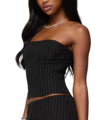  Maeve Pinstripe Strapless Corset