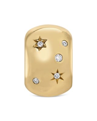 9K Yellow Gold Diamond Celestial Big Bead Pendant