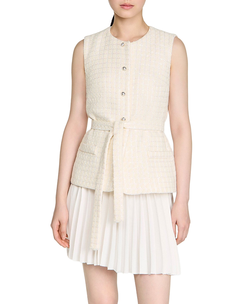 Sandro Bloom Mixed Media Short Dress
