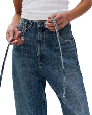 Phoebe Drawstring Wide Leg Jeans in Declan