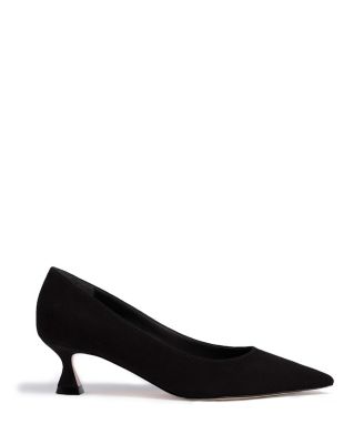  Women's Suede Flared Kitten Heel Pump