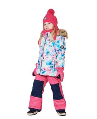  Girls' Two-Piece Play Snowsuit Floral Jacket - Little Kid