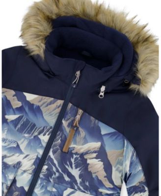  Boys' Two-Piece Play Snowsuit with Printed Colorblocked Jacket - Little Kid